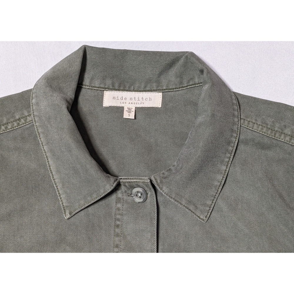 SIDE STITCH Los Angeles Women Small Green‎ Lyocell Cotton Lightweight Jacket - Picture 5 of 15